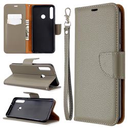Classic Luxury Litchi Leather Phone Wallet Case for Huawei P40 Lite E - Gray