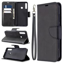 Classic Sheepskin PU Leather Phone Wallet Case for Huawei P40 Lite E - Black