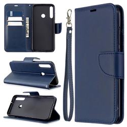 Classic Sheepskin PU Leather Phone Wallet Case for Huawei P40 Lite E - Blue