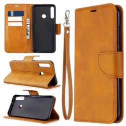 Classic Sheepskin PU Leather Phone Wallet Case for Huawei P40 Lite E - Yellow