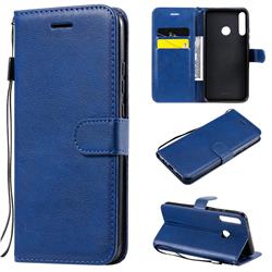 Retro Greek Classic Smooth PU Leather Wallet Phone Case for Huawei P40 Lite E - Blue
