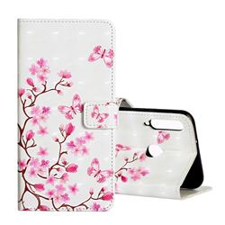 Butterfly Sakura Flower 3D Painted Leather Phone Wallet Case for Huawei P40 Lite E
