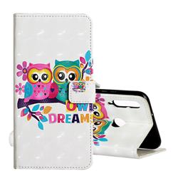 Couple Owl 3D Painted Leather Phone Wallet Case for Huawei P40 Lite E