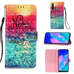 Colorful Dream Catcher 3D Painted Leather Wallet Case for Huawei P40 Lite E