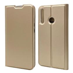 Ultra Slim Card Magnetic Automatic Suction Leather Wallet Case for Huawei P40 Lite E - Champagne