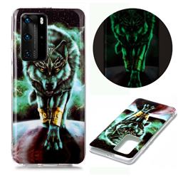 Wolf King Noctilucent Soft TPU Back Cover for Huawei P40 Pro
