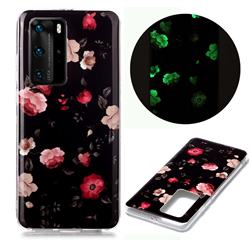 Rose Flower Noctilucent Soft TPU Back Cover for Huawei P40 Pro