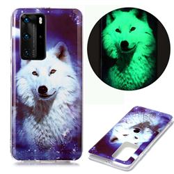 Galaxy Wolf Noctilucent Soft TPU Back Cover for Huawei P40 Pro