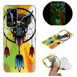 Owl Wind Chimes Noctilucent Soft TPU Back Cover for Huawei P40 Pro
