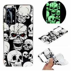 Red-eye Ghost Skull Noctilucent Soft TPU Back Cover for Huawei P40 Pro