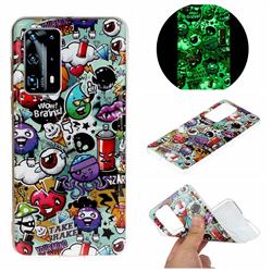 Trash Noctilucent Soft TPU Back Cover for Huawei P40 Pro