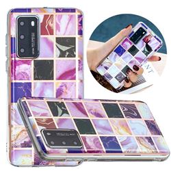 Square Puzzle Painted Marble Electroplating Protective Case for Huawei P40 Pro