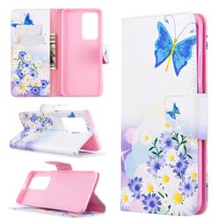 Butterflies Flowers Leather Wallet Case for Huawei P40 Pro