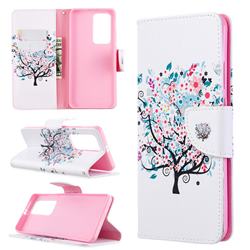 Colorful Tree Leather Wallet Case for Huawei P40 Pro