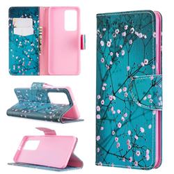 Blue Plum Leather Wallet Case for Huawei P40 Pro