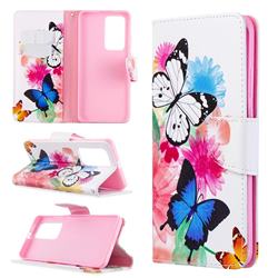 Vivid Flying Butterflies Leather Wallet Case for Huawei P40 Pro