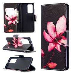 Lotus Flower Leather Wallet Case for Huawei P40 Pro