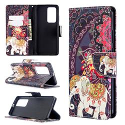 Totem Flower Elephant Leather Wallet Case for Huawei P40 Pro