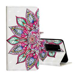 Mandara Flower 3D Painted Leather Phone Wallet Case for Huawei P40 Pro