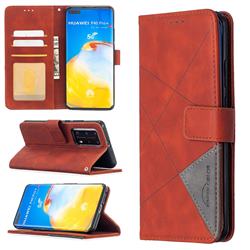 Binfen Color BF05 Prismatic Slim Wallet Flip Cover for Huawei P40 Pro - Brown