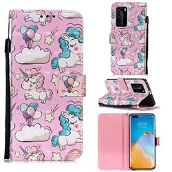 Angel Pony 3D Painted Leather Wallet Case for Huawei P40 Pro