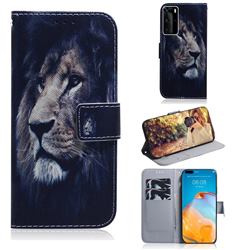 Lion Face PU Leather Wallet Case for Huawei P40 Pro