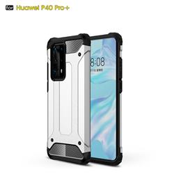 King Kong Armor Premium Shockproof Dual Layer Rugged Hard Cover for Huawei P40 Pro+ / P40 Plus 5G - White