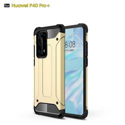 King Kong Armor Premium Shockproof Dual Layer Rugged Hard Cover for Huawei P40 Pro+ / P40 Plus 5G - Champagne Gold