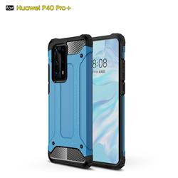 King Kong Armor Premium Shockproof Dual Layer Rugged Hard Cover for Huawei P40 Pro+ / P40 Plus 5G - Sky Blue
