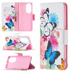 Vivid Flying Butterflies Leather Wallet Case for Huawei P50