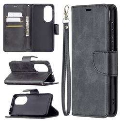 Classic Sheepskin PU Leather Phone Wallet Case for Huawei P50 - Black