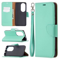 Classic Luxury Litchi Leather Phone Wallet Case for Huawei P50 Pro - Green
