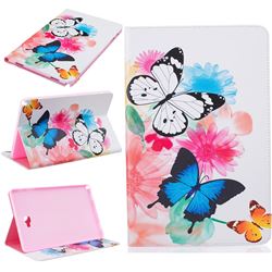 Vivid Flying Butterflies Folio Stand Leather Wallet Case for Samsung Galaxy Tab A 10.1 with S-Pen P580 P585