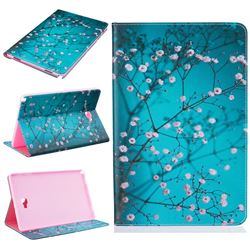Blue Plum flower Folio Stand Leather Wallet Case for Samsung Galaxy Tab A 10.1 with S-Pen P580 P585