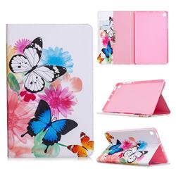 Vivid Flying Butterflies Folio Stand Leather Wallet Case for Samsung Galaxy Tab S6 Lite P610 P615