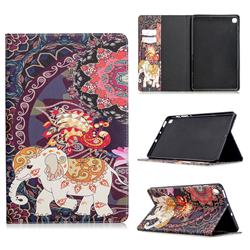 Totem Flower Elephant Folio Stand Tablet Leather Wallet Case for Samsung Galaxy Tab S6 Lite P610 P615