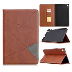 Binfen Color Prismatic Slim Magnetic Sucking Stitching Wallet Flip Cover for Samsung Galaxy Tab S6 Lite P610 P615 - Brown