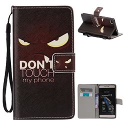 Angry Eyes PU Leather Wallet Case for Huawei P8