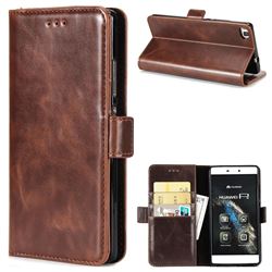 Luxury Crazy Horse PU Leather Wallet Case for Huawei P8 - Coffee