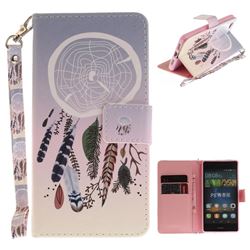 Wind Chimes Hand Strap Leather Wallet Case for Huawei P8 Lite P8lite