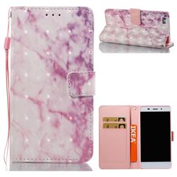 Pink Marble 3D Painted Leather Wallet Case for Huawei P8 Lite P8lite