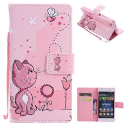 Cats and Bees PU Leather Wallet Case for Huawei P8 Lite P8lite