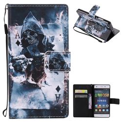 Skull Magician PU Leather Wallet Case for Huawei P8 Lite P8lite