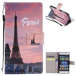 Paris Eiffel Tower PU Leather Wallet Case for Huawei P8 Lite P8lite