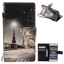 City Night View PU Leather Wallet Case for Huawei P8 Lite P8lite