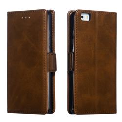 Retro Classic Calf Pattern Leather Wallet Phone Case for Huawei P8 Lite P8lite - Brown
