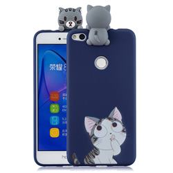 Big Face Cat Soft 3D Climbing Doll Soft Case for Huawei P8 Lite 2017 / P9 Honor 8 Nova Lite