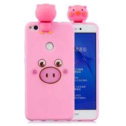 Small Pink Pig Soft 3D Climbing Doll Soft Case for Huawei P8 Lite 2017 / P9 Honor 8 Nova Lite