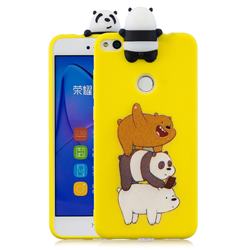 Striped Bear Soft 3D Climbing Doll Soft Case for Huawei P8 Lite 2017 / P9 Honor 8 Nova Lite