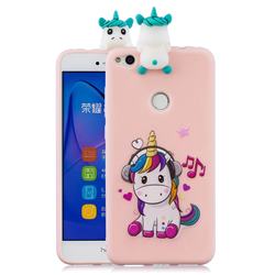 Music Unicorn Soft 3D Climbing Doll Soft Case for Huawei P8 Lite 2017 / P9 Honor 8 Nova Lite